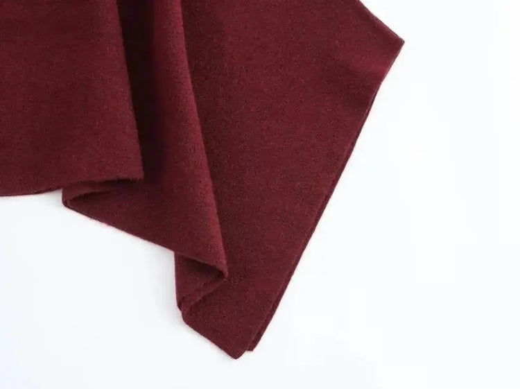 Asymmetric Knit Poncho Cape Loose Solid Color Minimalist Warm Shawl Wrap Outerwear Commuter High Street Pullover 202606H