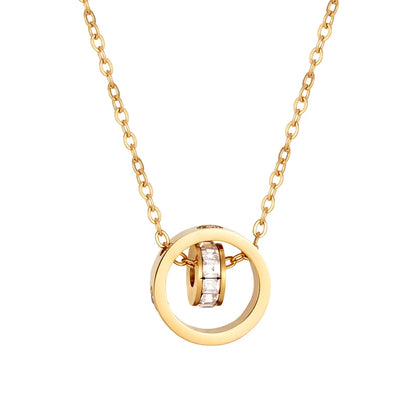 Vendita calda cerchio vite modello zircone donna collana di alta qualità in acciaio inox amore gioielli catena clavicola