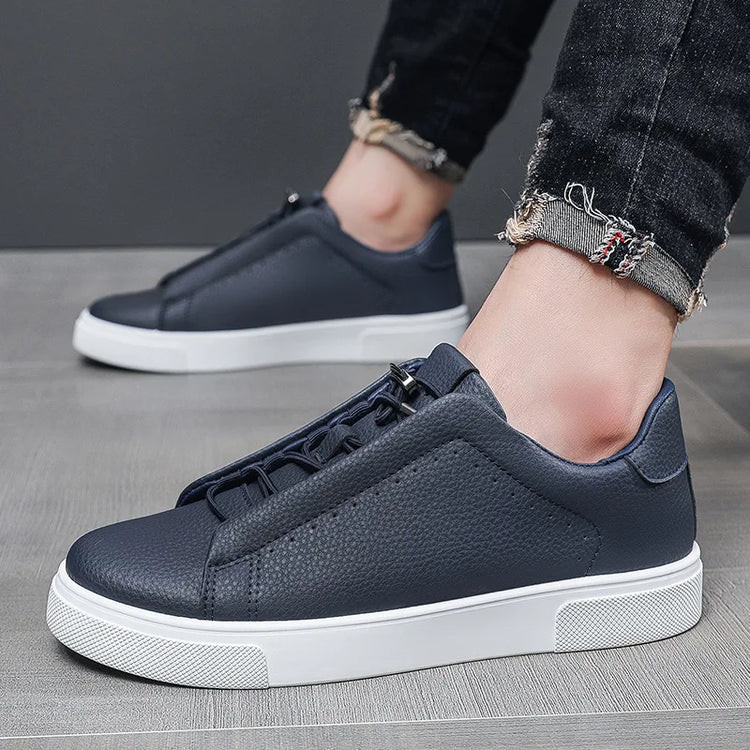 Men's Leather Casual Shoes Versatile Comfortable Breathable Outdoor Sports Board Sneakers