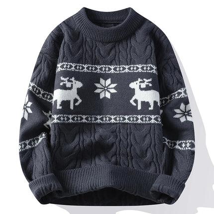 Winter Luxury Cashmere Sweater 2024 New Fall Men Thick Warm Mens Sweaters With Deer Korean Harajuku Christmas Jumper
