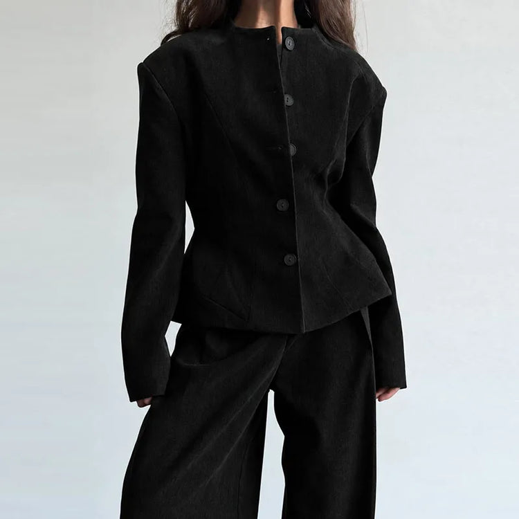 Casual Solid Woolen Loose Coats Women Belt Stand Collar Full Sleeve Zippers Lace Up Coat Female 2026 Autumn Lady Outwears