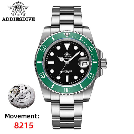 ADDIESDIVE Orologio automatico da uomo di lusso 8215 Orologio meccanico BGW9 Orologio da sub in vetro zaffiro luminoso Orologio analogico da uomo AD2503 platinumshop