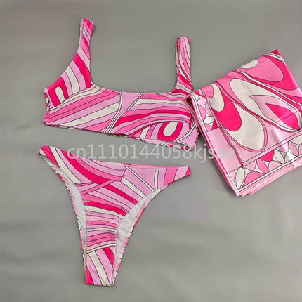 Costumi da bagno di lusso da donna con sciarpa nera e logo firmato, set bikini con fascia per capelli firmata da designer, abbigliamento da spiaggia platinumshop