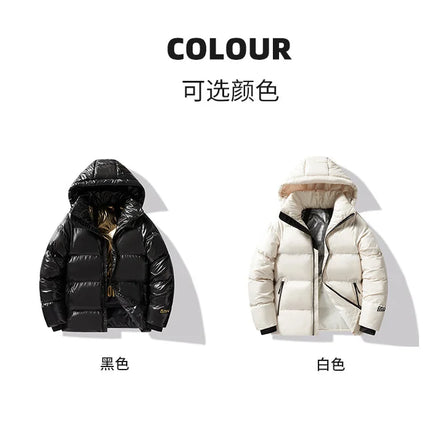 Winter Black All-match Men Parkas Coats with Hood Comfortable Warm Male Clothing Solid Color Thicken Cotton Jackets High Quality