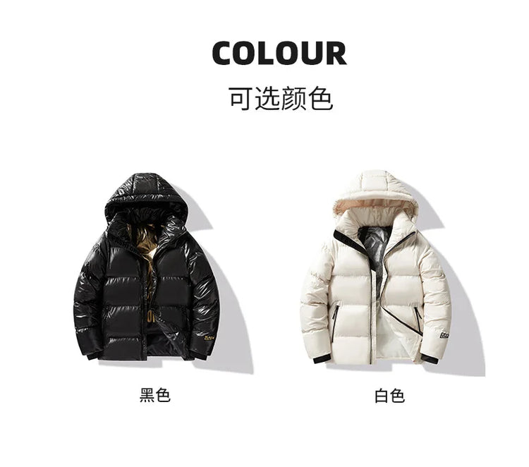 Winter Black All-match Men Parkas Coats with Hood Comfortable Warm Male Clothing Solid Color Thicken Cotton Jackets High Quality