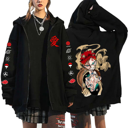 Gaara Naruto anime 2026 new spring and autumn fashion Harajuku men's trend Y2K casual sportswear women's couple style Coat