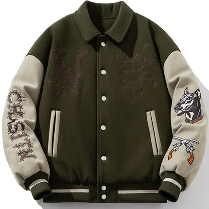 Man Baseball Jacket Winter Letter Embroidery Varsity Jacket Women American Vintage Coat Warm Fashion Hip Hop Original Original