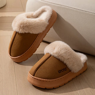 Fashion Winter Men's Slippers Indoor Warm Non-slip Thick Sole Exquisite Comfort Slip On Snow Boots Couple Casual Home Shoes