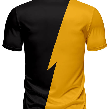 Men's Casual Summer Polo Shirt with Lapel and Chest Buttons, Fashionable Digital Print Polo, can be used as a gift for machine-washed sports tops