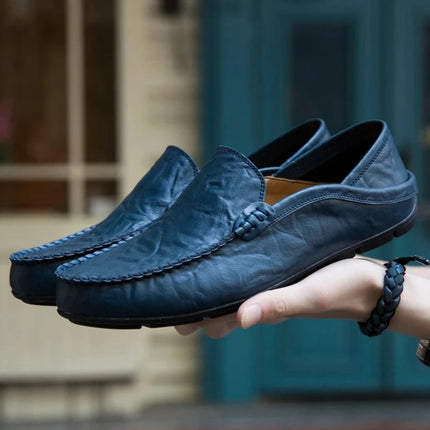 Scarpe da Uomo Casual in Pelle, Mocassini di Design, Slip-on, Scarpe da Barca di Alta Qualità, Chaussure Homme