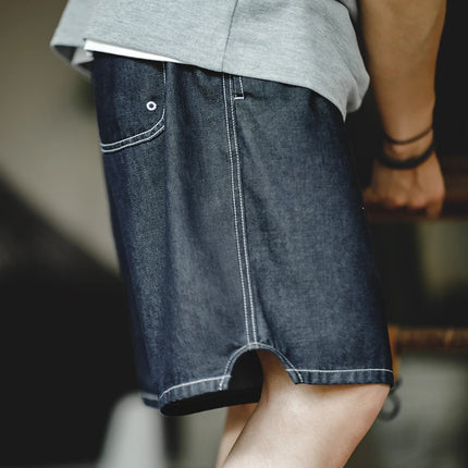 Maden Summer Casual Ice Jeans uomo pantaloncini di Jeans Cool Fit pantaloni larghi a gamba dritta pantaloni corti estivi da uomo