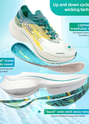 ONEMIX Marathon Scarpe da corsa con piastra in carbonio Assorbimento degli urti Scarpe sportive ultraleggere Tecnologia di rimbalzo Sneakers da uomo all'aperto PlatiNum