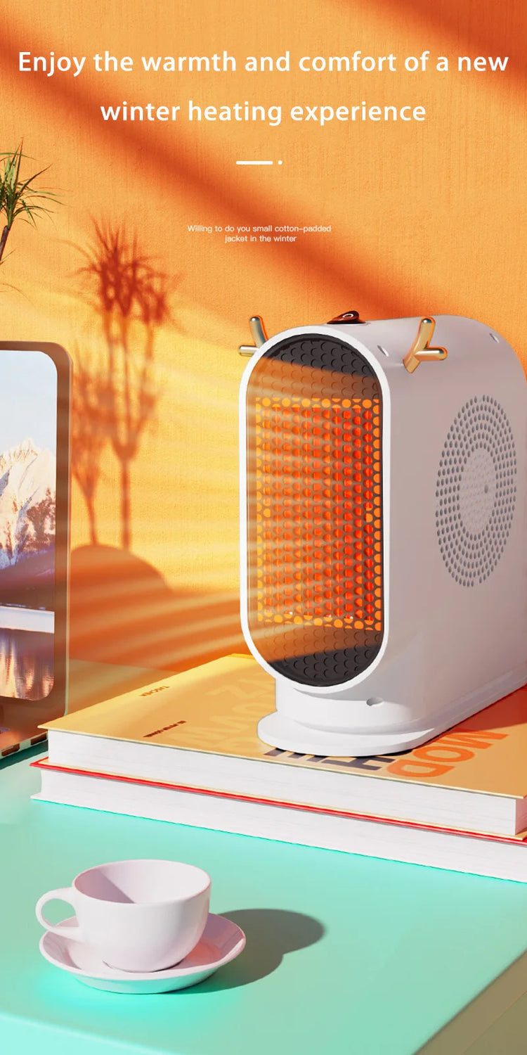 Electric Heater Winter Warmer Household Desktop Heater Fan Adjustable Thermostat Room Heater Home Appliance Heating Stove