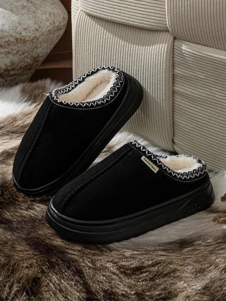Fashion Winter Soft Sole Women's Slipper Boots Fuzzy Outdoor Casual Simple Anti-slip Indoor Warm Comfort Men Plush Home Shoes