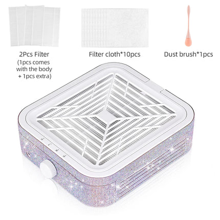 Professional Turbo Vacuum Cleaner Brushless Nail Dust Collector Electric Nail Dust Extractor Fan for Manicure Table Nail Drill Acrylic Powder Gel Dust Removal