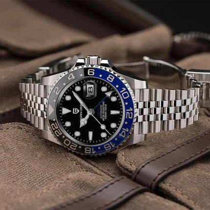 Nuovo Orologio Meccanico Automatico PAGANI DESIGN GMT 2026 per Uomo, Ghiera in Ceramica, Impermeabile 100ATM, Orologio Sportivo Nautico da Immersione, Orologio da Polso Maschile in Acciaio Inossidabile + Reloj Hombre + Scatol