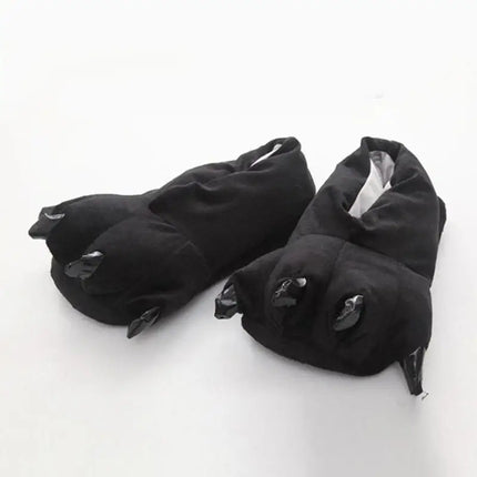 1 Pair Cute Dinosaur Claw Plush Slippers Warm Soft Indoor Slippers for Women and Men Winter House Slippers