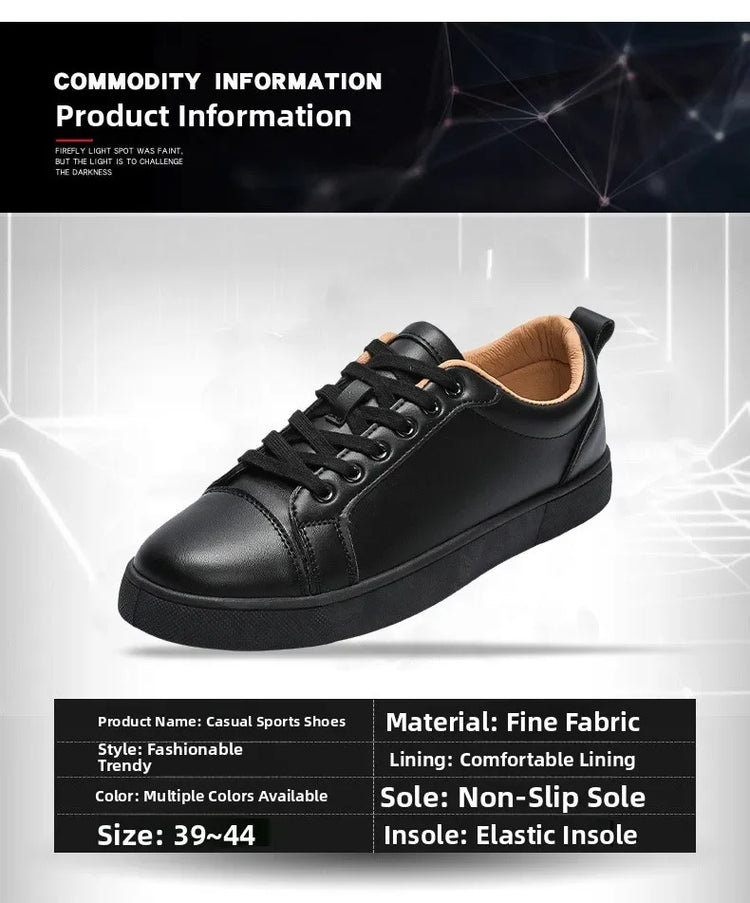Men's High-End Casual Red Sole Board Oes Waterproof Sports Commuter Busin White Oes Simple Design Versatile Briti Sle