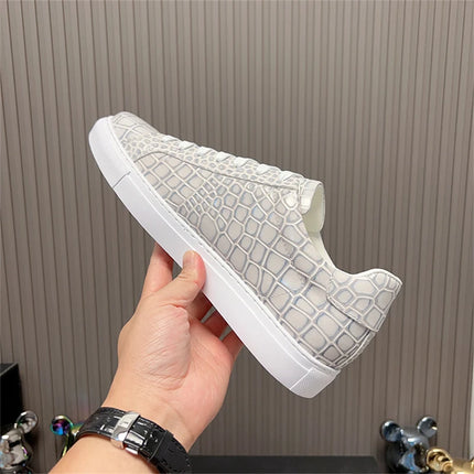Men's High Quality Flats Cow Leather Sneakers Flat Round Toe Laces Black Daily Board Casual Shoes Luxury Business Footwear