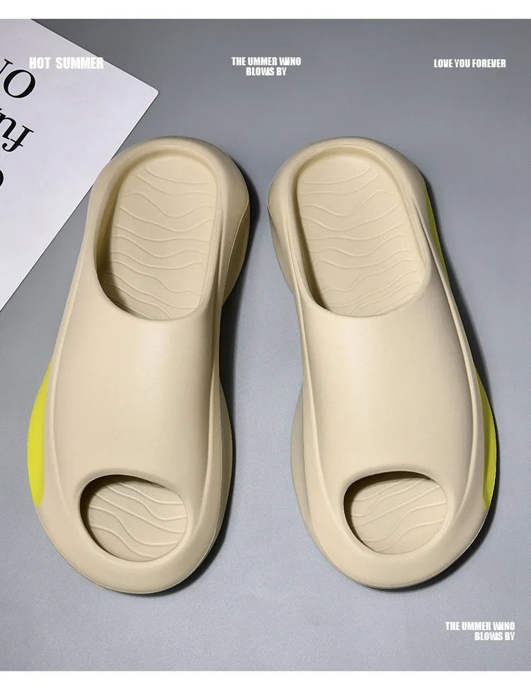 Pantofole in cocco Le donne indossano sandali Coppia fondo spesso Eva Step on Shit Feeling Home Home Pantofole di grandi dimensioni Scarpe