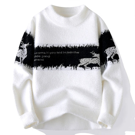 Sweaters men Winter Letter pattern thick sweater men Student youth sweaters autumn Men's wool pullovers full