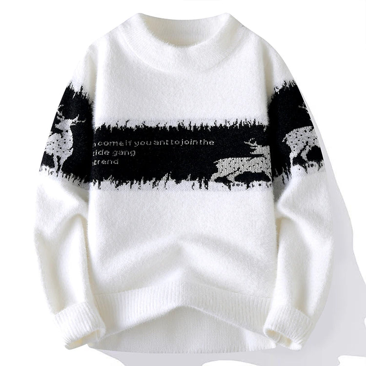 Sweaters men Winter Letter pattern thick sweater men Student youth sweaters autumn Men's wool pullovers full