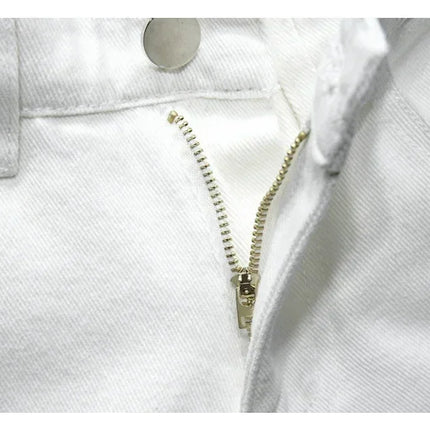 2024 nuovi uomini di estate moda casual pantaloncini di jeans dritti semplice strappato streetwear pantaloncini di jeans slim fit maschio nero bianco
