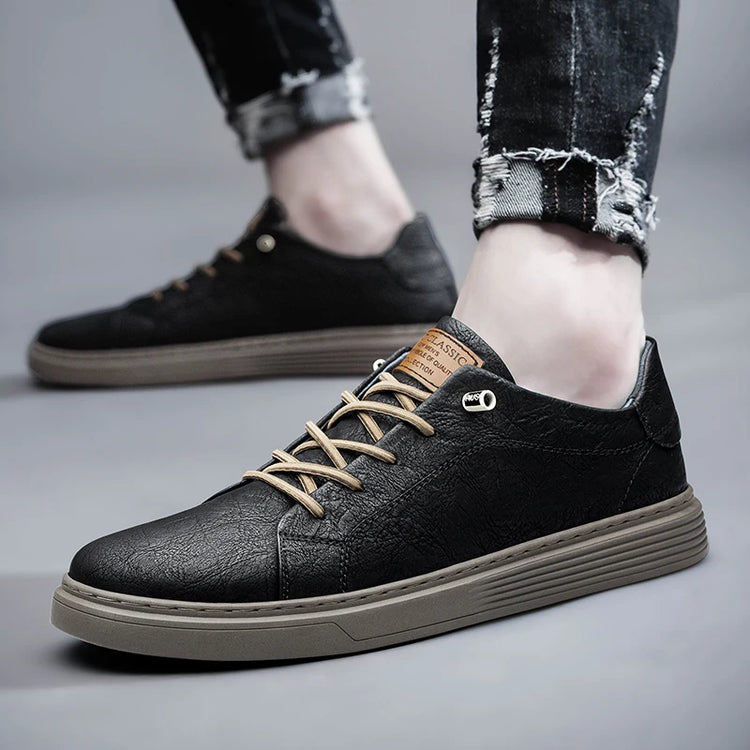 Italian Brand Black Genuine Leather Oxford Shoes UNISEX Casual Shoes Lace Up Flat Sneakers  Luxury Shoes for Men Big Size: 36-47