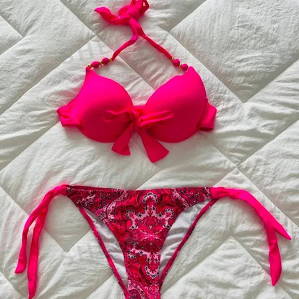 Sexy Push Up Bikini 2024 Costume da bagno donna Due pezzi Costumi da bagno Perizoma femminile Bikini Set Nuoto per costumi da bagno Biquini brasiliano platinumshop