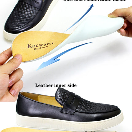 Men's Leather Shoes Casual Comfort Flat Shoes Lace Up Fish Pattern Handmade Shoes Dating Office Fashion Banquet Men's Shoes