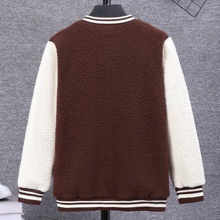 Boys' embroidered baseball uniform with letters on the outer tower is suitable for wearing in autumn and winter seasons