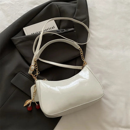 Retro Solid Color PU Leather Shoulder Underarm Bag Women's Fashion Handbags Casual Purses and Handbag Ladies Hand Bags PlatiNum