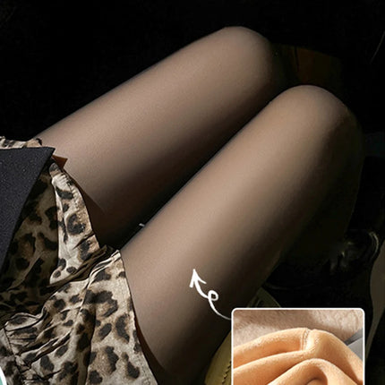 Leggings Termici in Pile Sexy Trasparenti Senza Cuciture a Vita Alta per Donna Calze Elastiche Calde Invernali