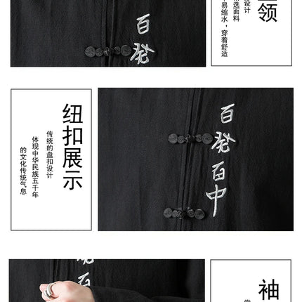 Herrenhemden Traditionelle chinesische Kleidung Baumwolle Herbst Frühling Freizeitoberbekleidung Männlich Baumwolle Leinen Übergröße Kungfu Jacken Herren