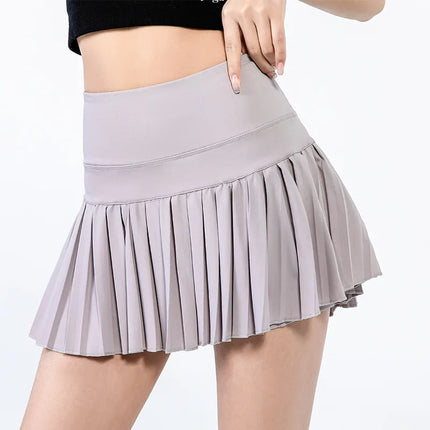 Modische Sommer-Sportshorts Damen Faltenrock Kurzer Rock Blendschutz Atmungsaktiver Tennisrock für Outdoor-Fitness