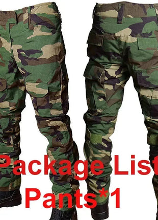 Woodland Tactical Unifirm Mens Sets Outdoor Hunting Training Suits Combat Shirts Ripstop Pants Workwear Clothes Wear-resisting PlatiNum
