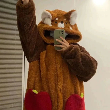 Adult raccoon costumes, cartoon pajamas, Halloween role-playing costumes, animal pajamas