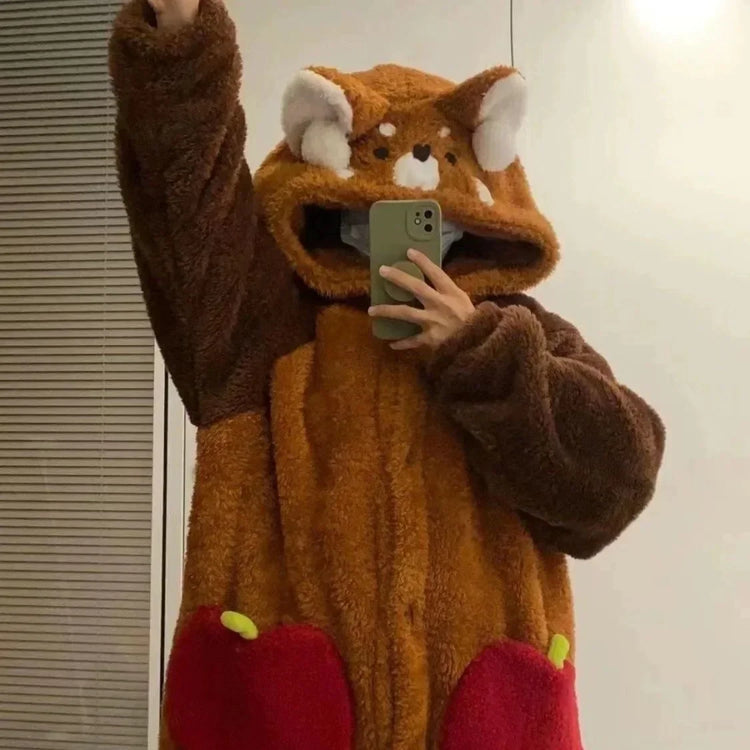 Adult raccoon costumes, cartoon pajamas, Halloween role-playing costumes, animal pajamas