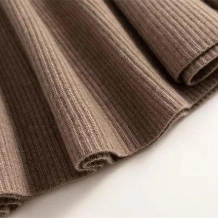 100% Pure Cashmere Over-The-Knee Mid-Length Knitted Skirt for Women, Autumn and Winter, 100% Pure Cashmere High-Waisted Slimming Base Umbrella Skirt, Thick for Commuting PlatiNum