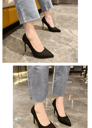 Donne Nuovi Sandali Con Tacco Medio Nero 6-8-10 cm A Punta Tacco Sottile Baotou Banchetto Scarpe Con Tacco Alto Scarpe Da Donna Tacones Mujer