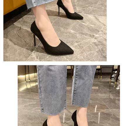 Donne Nuovi Sandali Con Tacco Medio Nero 6-8-10 cm A Punta Tacco Sottile Baotou Banchetto Scarpe Con Tacco Alto Scarpe Da Donna Tacones Mujer