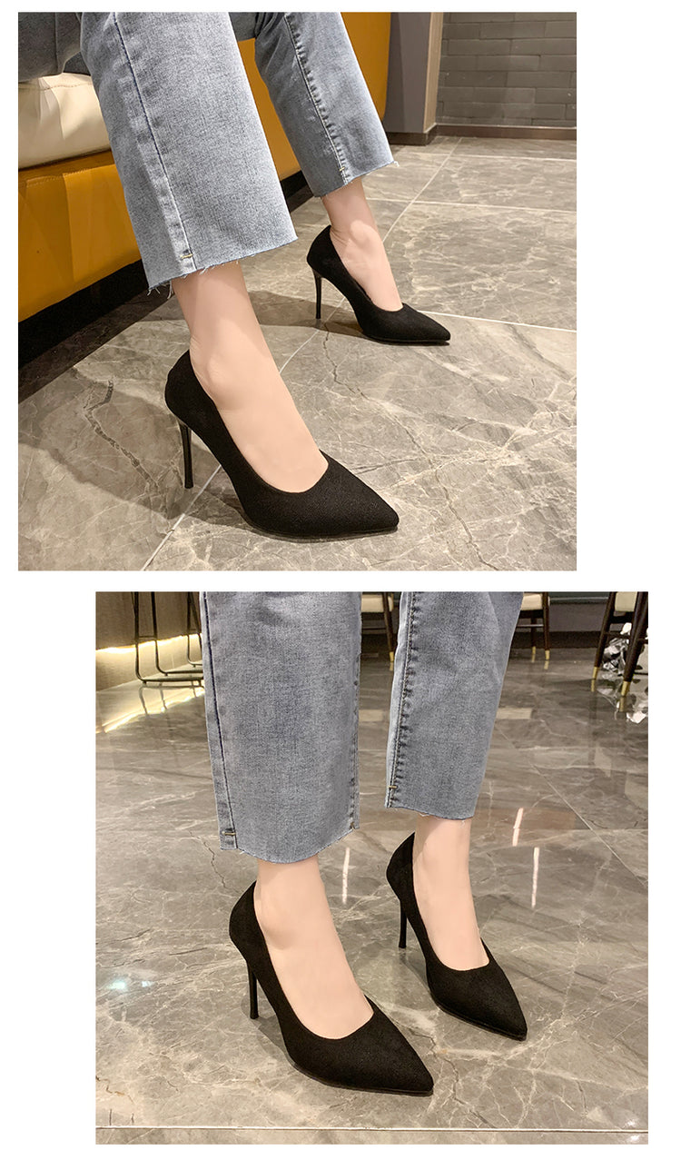 Donne Nuovi Sandali Con Tacco Medio Nero 6-8-10 cm A Punta Tacco Sottile Baotou Banchetto Scarpe Con Tacco Alto Scarpe Da Donna Tacones Mujer