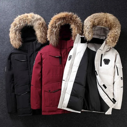 90% White Duck Down Removable Cap Men's Thermal Down Jacket Thick Puffer Jacket Men Coat High Quality Overcoat Winter Parka Men