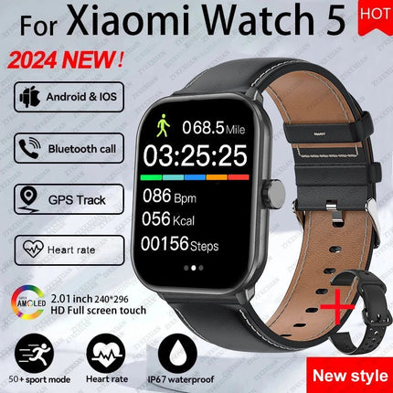Per Xiaomi Watch 5 Smart Watch da uomo HD AMOLED schermo frequenza cardiaca chiamate Bluetooth localizzazione GPS Smartwatch sportivo impermeabile da donna platinumshop