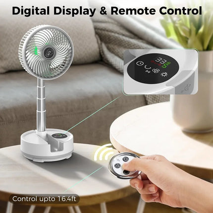 Nuovo ventilatore pieghevole da 20000 mAh con telecomando/luce/timer Ventilatore da campeggio oscillante staccabile a 9 velocità Ventilatore da campeggio portatile ricaricabile