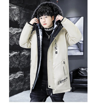 Winter Men's Long Down Jacket Fashion Male Thermal Parkas Coats Casual Men Classic Fur Collar Warm Padded Jackets Clothing 5XL