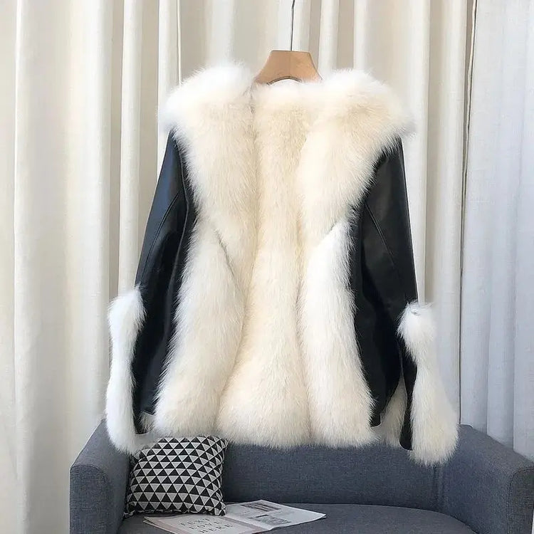 2026 High-End Womens Whole Hide Imitation Fox Fur Fur Coat Winter Short Fur One Warm Jacket Fashion Female Cold Parka Fur Coats