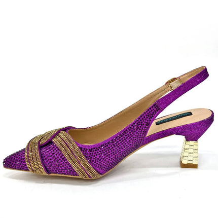 Temperamento Nuove scarpe da donna Scarpe da sposa Scarpe eleganti da donna Scarpe da festa da donna eleganti italiane in pelle con strass