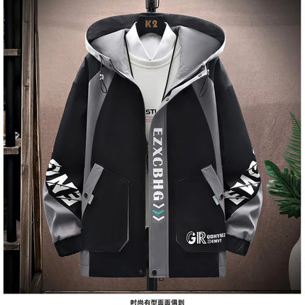 Spring Autumn Casual Men Sets Jacket + Pants Two Pieces Fashion Korean Trend Hooded Baseball Uniform Suit Man Outfit