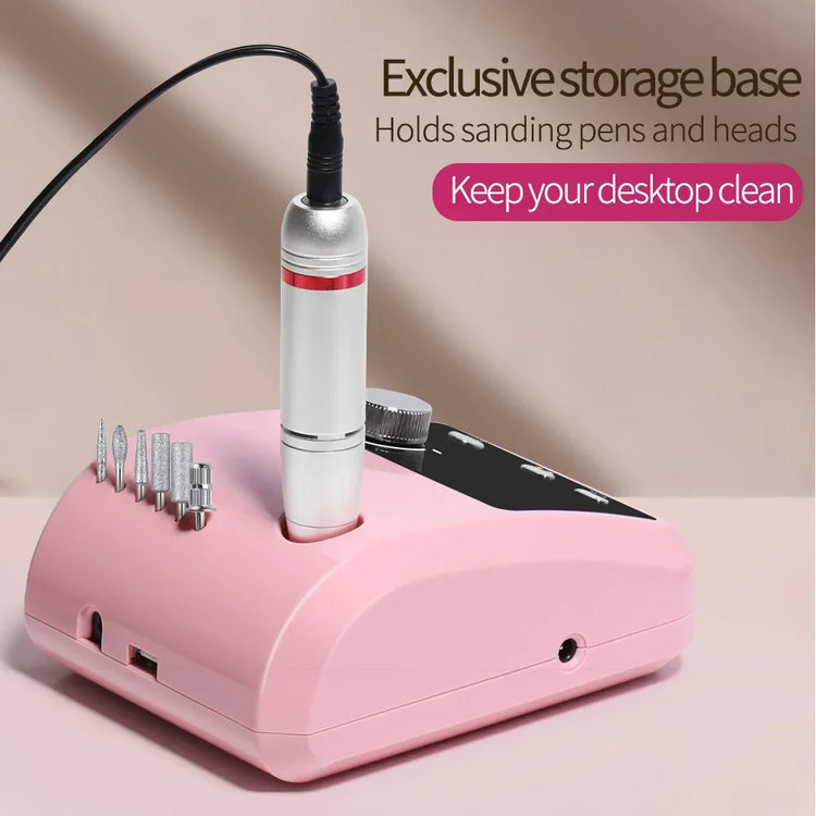 Professional Manicure Pedicure Nail Art Tool Electric Nail Drill High Rotation Speed Quick Nail Grinding Surface Polisher
